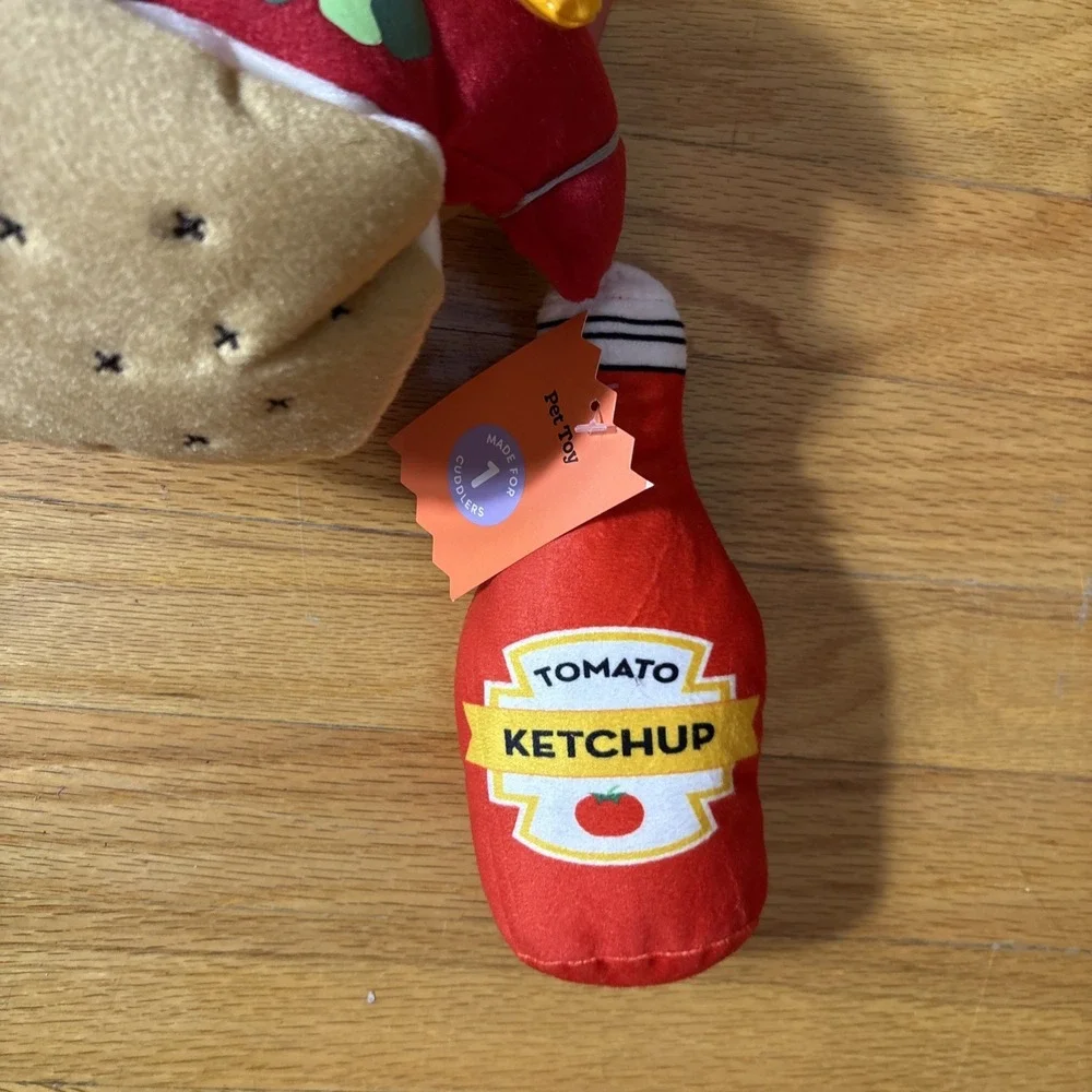 Dog Cat Pet Costume Hot Dog Ketchup New‎ Halloween Cosplay Parade Size XS Small